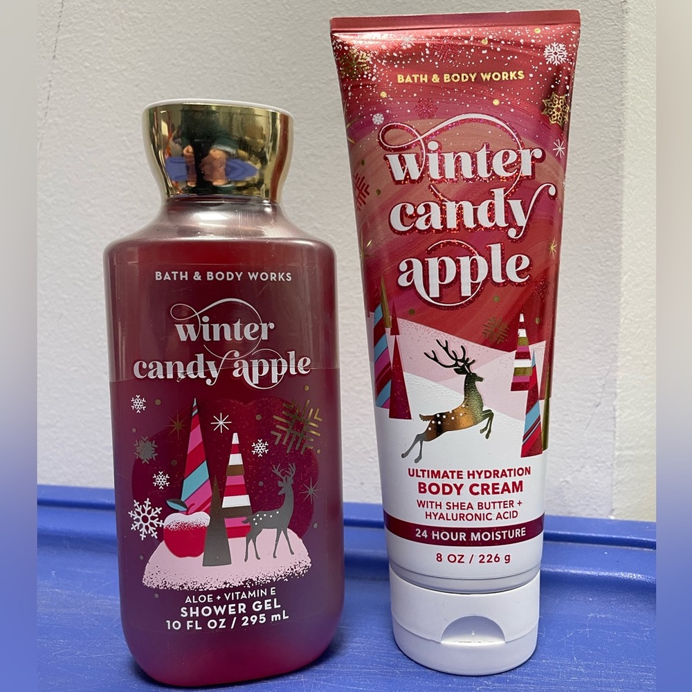 New Sealed Winter Candy Apple Shower Gel & Ultimate Hydration Body Cream Lotion